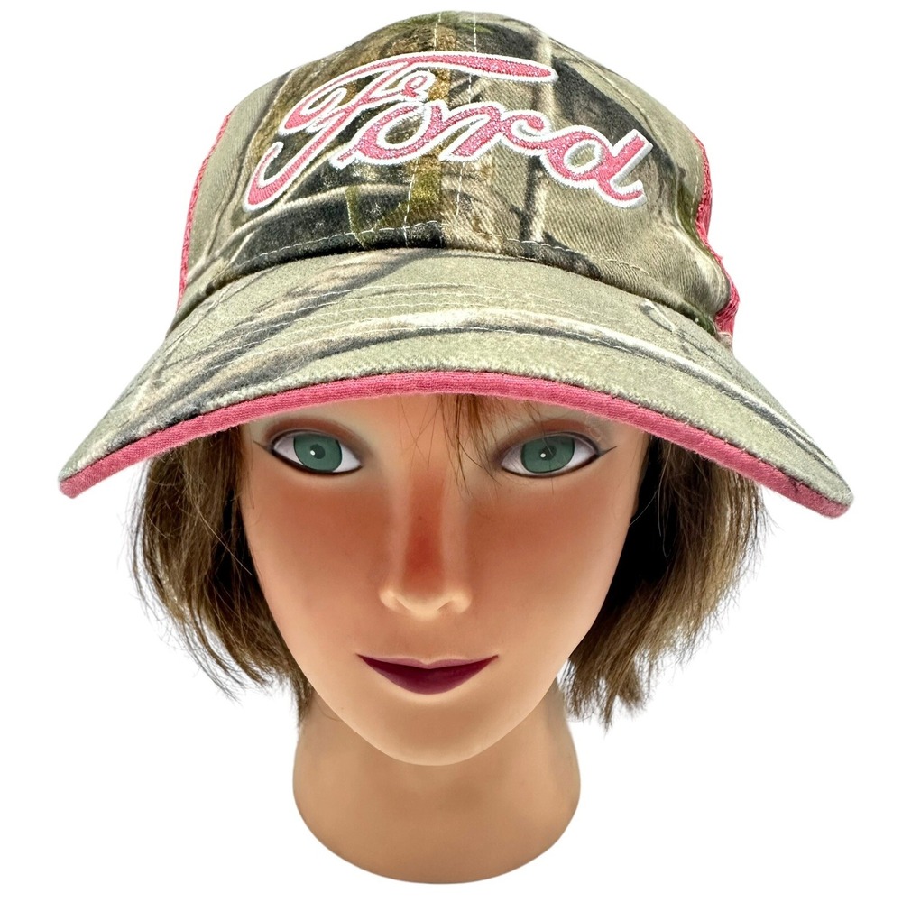 Ford Camo Womens Hat Pink Logo Cap Strapback Mesh Back Infinity Apparel